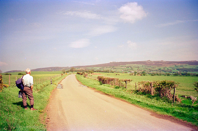 Stiperstones seen from the lane near Shelve (scan from 1996)