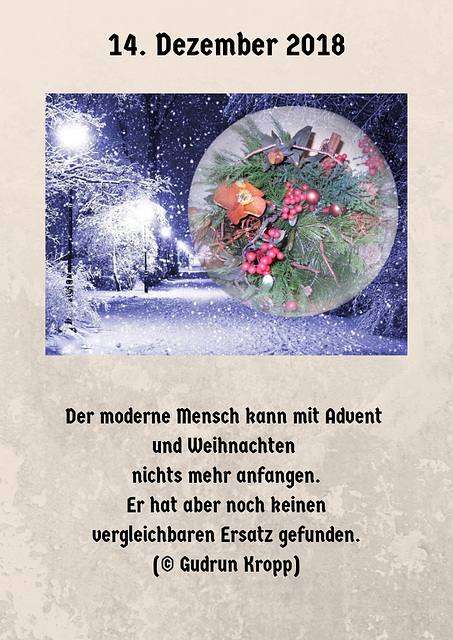 Adventskalender - 14.12. 2018