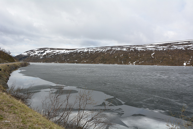 Norway, Frozen Lake of Trangdals Vatn