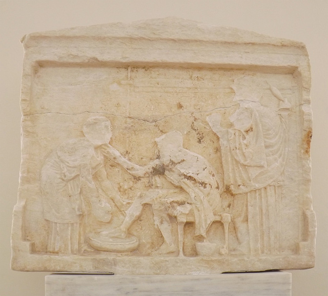 Votive Relief with Odysseus and Eurykleia in the National Archaeological Museum in Athens, May 2014