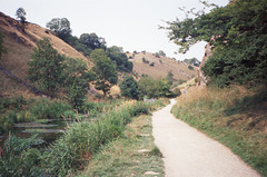 Looking upstream along the River towards Milldale (Scan from August 1989)