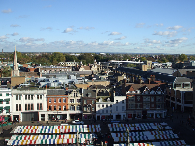 Cambridge seen from Great St Mary's tower 2013-11-04