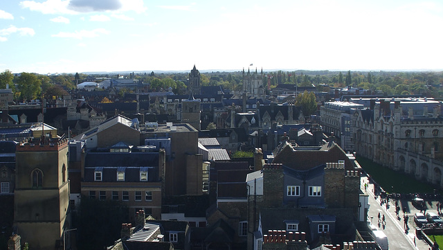 Cambridge seen from Great St Mary's tower 2013-11-04