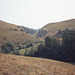 Looking South from above Milldale with Ravens Tor to the right and Baley Hill to the left (Scan from August 1989)