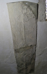 rampton church, cambs   (4) cross slab tomb coffin lid, c12