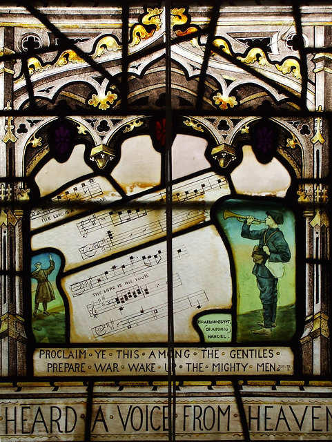 Swaffham Prior: St Mary, 1st World War memorial window 2013-09-14