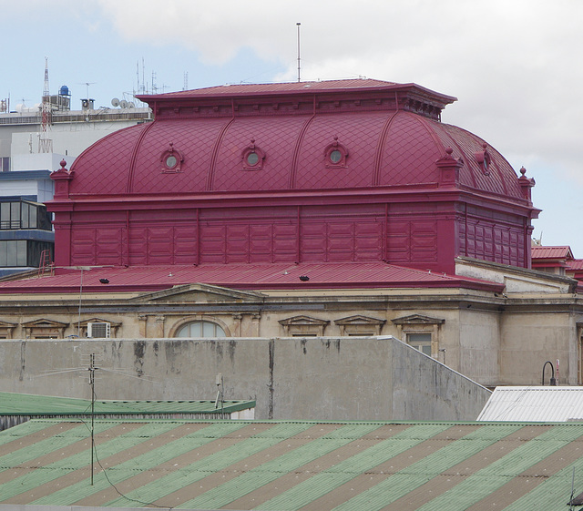 Distinctive red roof of the National Theatre