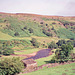 Looking South along the River Swale from opposite Swinner Gill (Scan from August 1993)