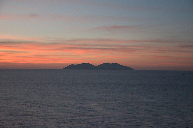 Albania, Vlorë, Sunset over the Adriatic