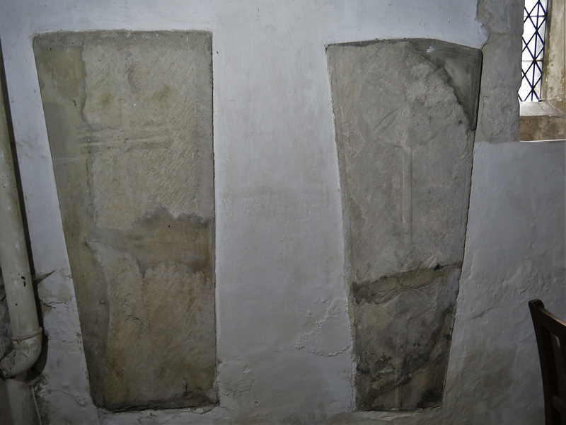 rampton church, cambs   (6) cross slab tomb coffin lid, c12