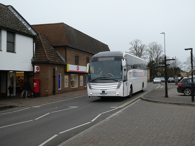 Ambassador Travel (National Express contractor) 216 (BV69 KPT) in Mildenhall - 19 Feb 2022 (P1100787)