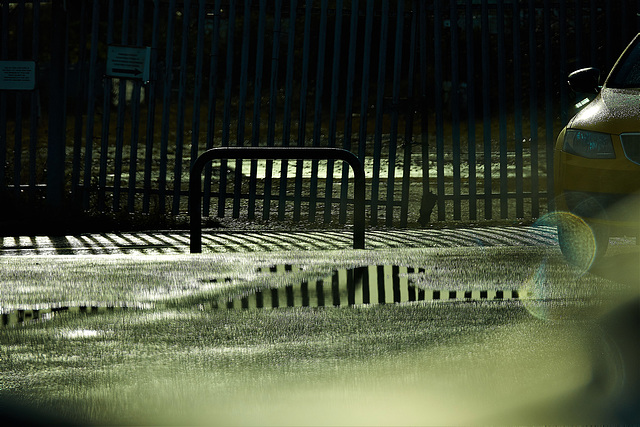 In The Rain. At The Petrol Pumps. Beside The Car Wash In The Rain. At The Petrol Pumps. Beside The Car Wash