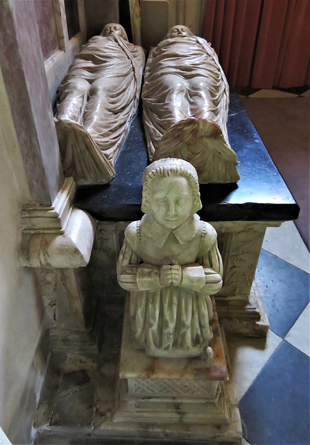 hertingfordbury church, herts,  c17 shroud tomb of sir william +1627 and lady harrington, attrib to maximilian colt (2)