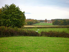 Looking north approaching Maker Lane after passing Hadley Cottage Farm