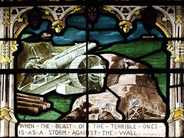 Swaffham Prior: St Mary, 1st World War memorial window 2013-09-14