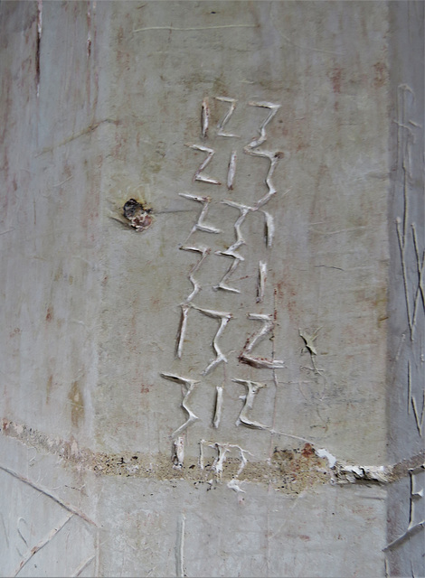 rampton church, cambs   (10) graffiti sequence for change ringing of bells