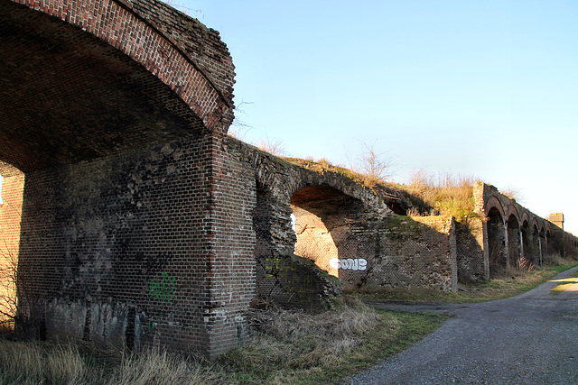 Die Reste der alten Eisenbahnbrücke Wesel / 21.02.2021