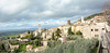 Italy, Cityscape of Assisi with Chiesa di Santa Maria Maggiore and Cathedral of San Rufino