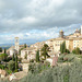 Italy, Cityscape of Assisi with Chiesa di Santa Maria Maggiore and Cathedral of San Rufino