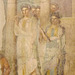 Detail of a Wall Painting with Iphigenia Leaving the Temple of Artemis to Meet Orestes and Pylades from Pompeii in the Naples Archaeological Museum, July 2012