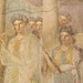 Detail of a Wall Painting with Iphigenia Leaving the Temple of Artemis to Meet Orestes and Pylades from Pompeii in the Naples Archaeological Museum, July 2012