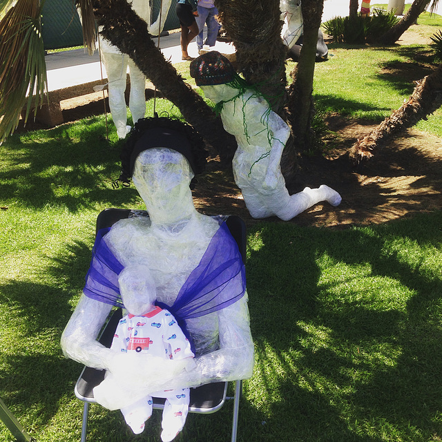 Ghostly temporary sculptures in El Segundo