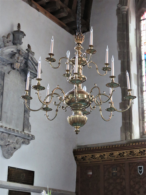 great dunmow church, essex,1766 brass candelabrum c18