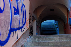 Grafitti entlang der Treppe
