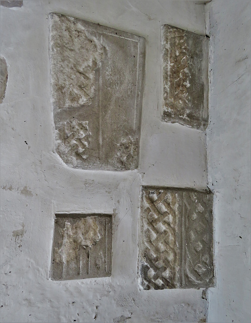rampton church, cambs   (23) c11 saxon interlace on tomb slab