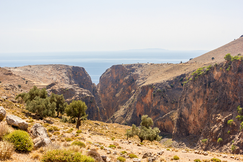 Hiking through Aradena Gorge