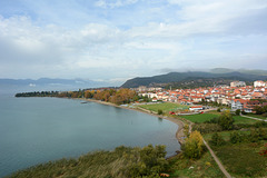 North Macedonia, Ohrid City Beach from the Castle Hill