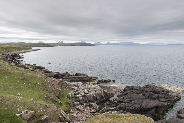 Assynt mountains over Raffin shore