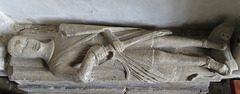 rampton church, cambs   (27) c14 effigy of knight , perhaps a de lisle tomb