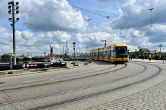 Dresden 2025 – Tram coming from the Augustusbrücke