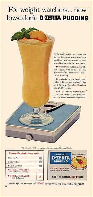 Dzerta Diet Pudding Ad, 1958