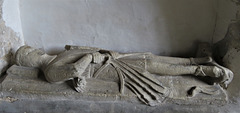 rampton church, cambs   (29) c14 effigy of knight , perhaps a de lisle tomb