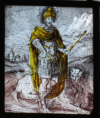 great dunmow church, essex,c18 dutch glass; king with lion of judah