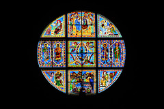 Italy, Duomo di Siena, Stained Glass Window of the Apse