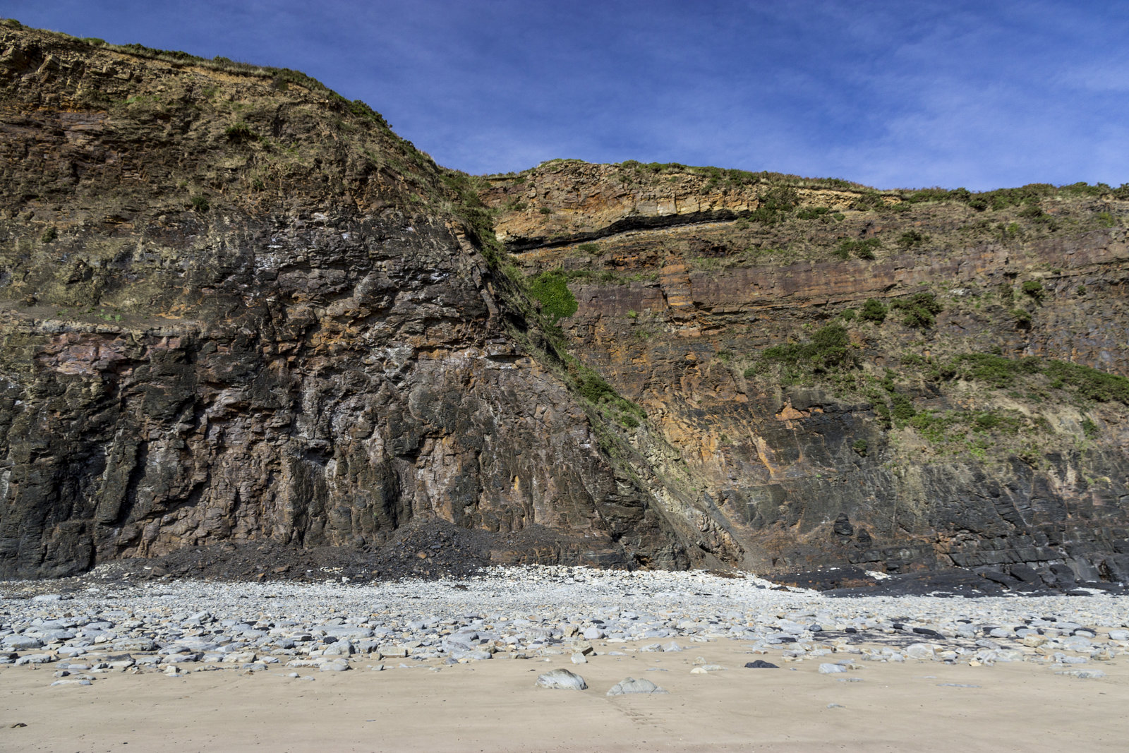 West of Telpyn Point - fault in Telpyn Point Sandstone group