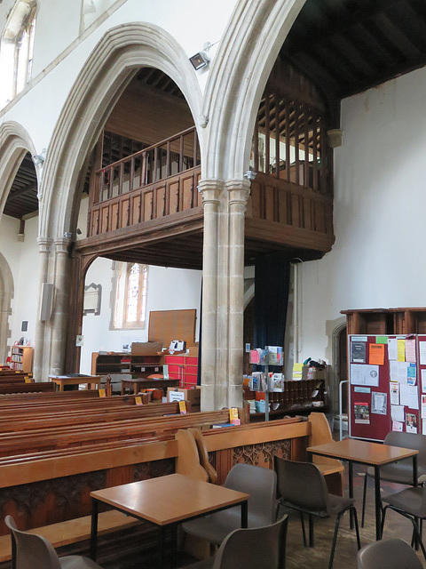 great dunmow church, essex,c15 arcade and balcony extension to porch chapel