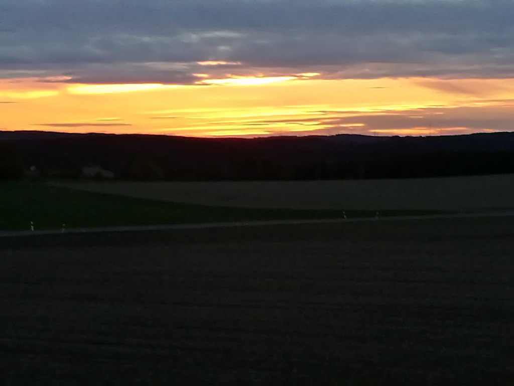 Abendrot bei Schleiz ( Thüringen )