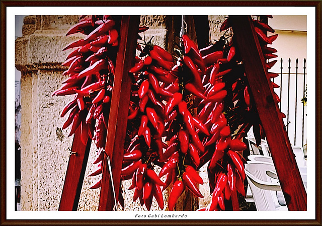 a Calabrian spicy red chili pepper