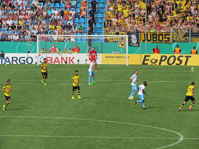 Spielszene vor dem Tor des Chemnitzer FC