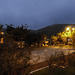 benches at dusk