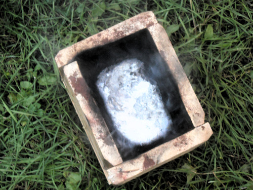cast, still molten & smoking