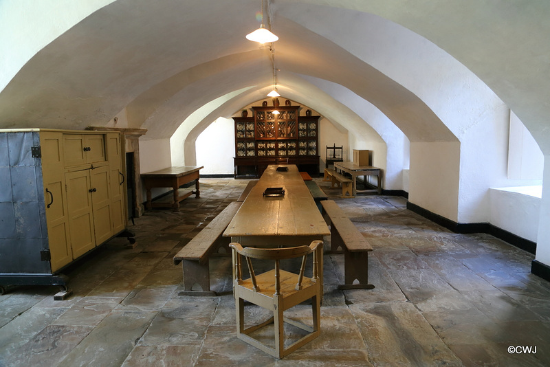 Seating for forty in the servants' hall at Raby Castle