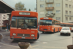 Zugerland Verkhersbetriebe (ZVB)  buses at Zug - 14 Nov 1987