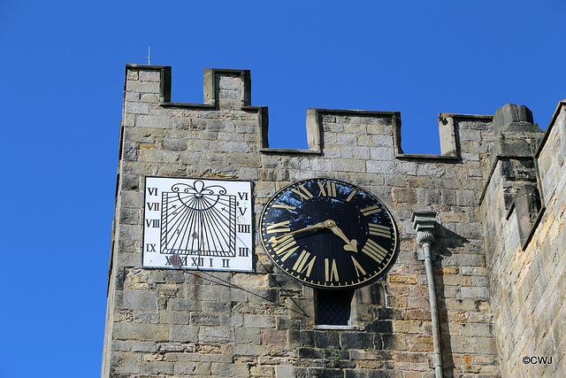 Vertical sundial at Raby Castle