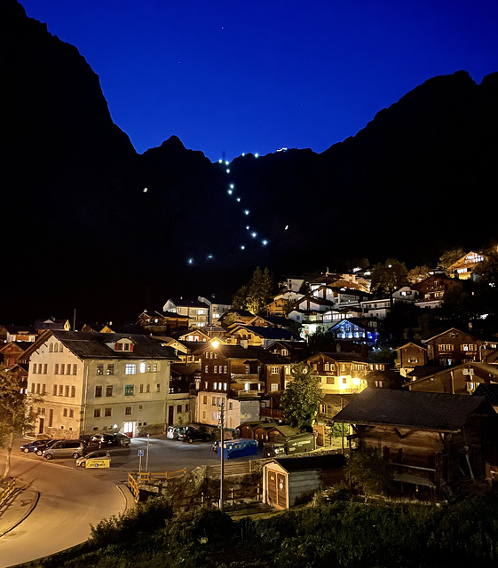 blue hour in Leukerbad