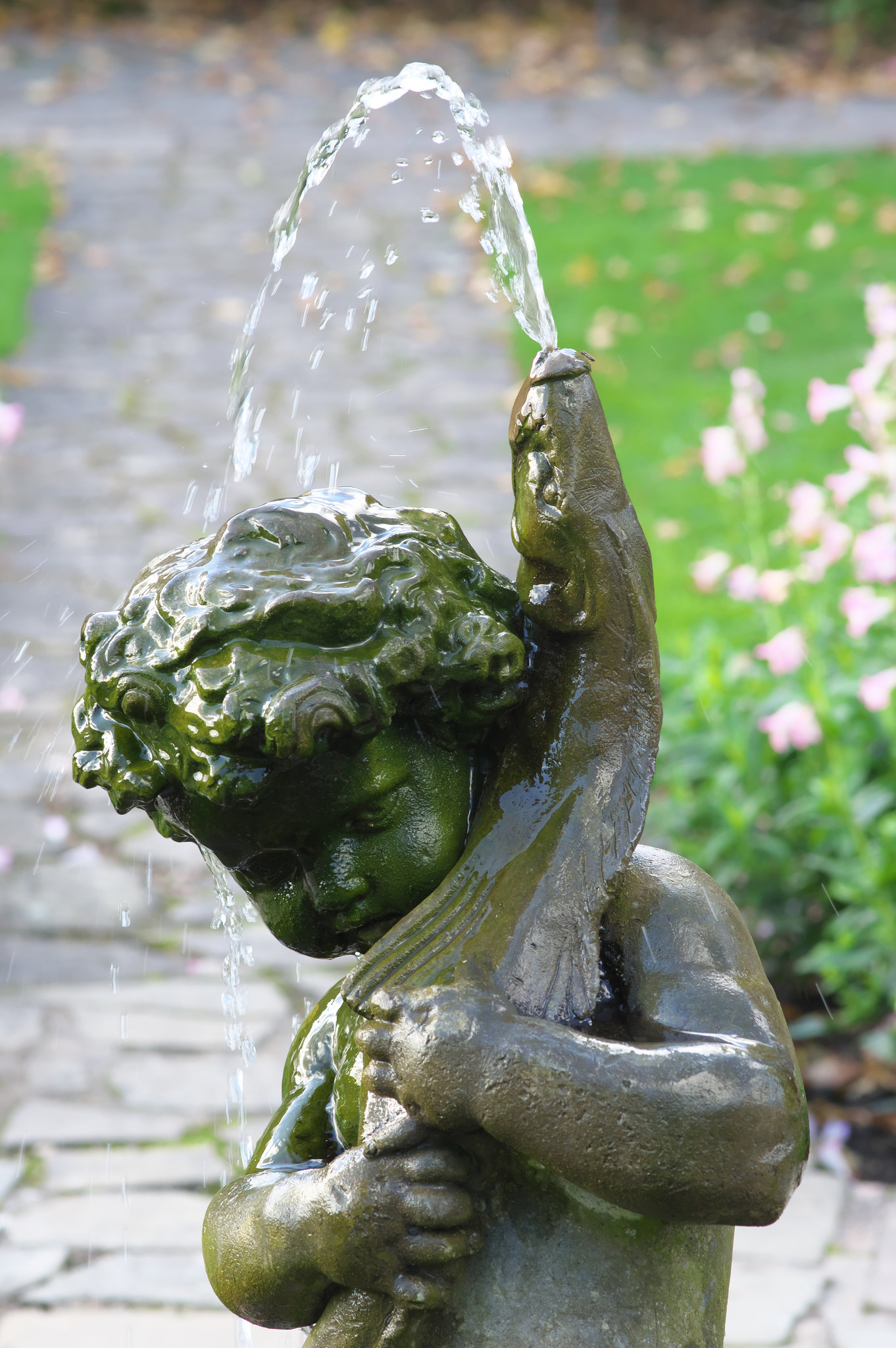 Hair wash with fish fountain at Lyme Park